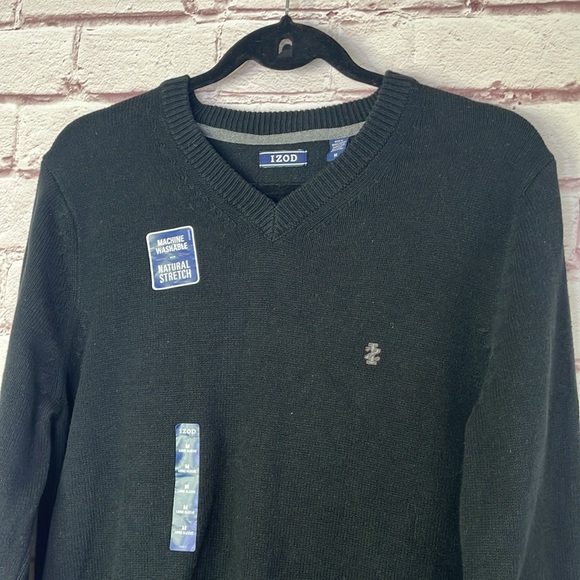 Izod Ribbed Knit V Neck Pullover Sweater Medium NWT - Picture 3 of 8